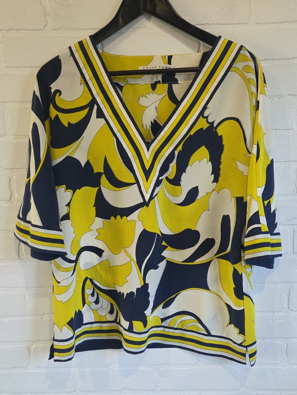 Trina Turk Yellow Silk Tunic